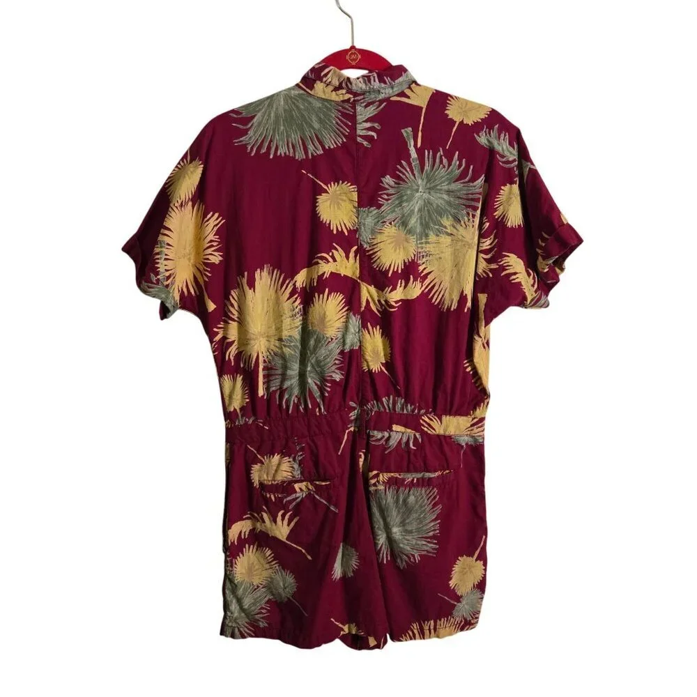 Free People Malibu Romper Button Front Pockets Sustainable Cotton Size M